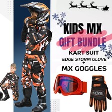 KIDS KART RACE SUIT OFF ROAD MOTOCROSS QUAD DIRT BIKE GLOVES +  GOGGLE MX BUNDLE