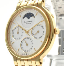 [TOP MINT] RARE Seiko LASSALE 7F69-6029 Triple Date Moon Phase 33mm Men Watch