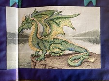 Winged Wonder Fantasy Green Dragon Cross Stitch Chart