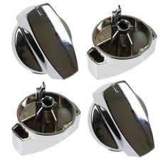 2 Pack Genuine Belling Oven Cooker Gas Hob Control Switch Knobs Silver Chrome 