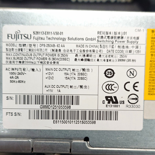 Fujitsu 250w atx switching - 250w,