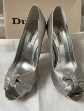 Dune Silver & Diamante 4 inch Platform Stiletto Heel Shoes Size 6/39 