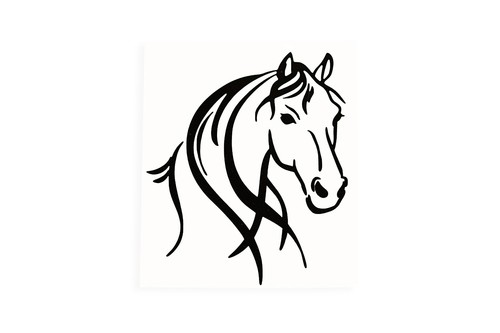 Horse head bumper sticker - head,