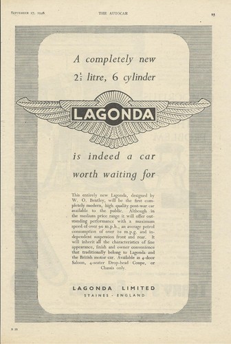 Lagonda original 1946 - lagonda, uk