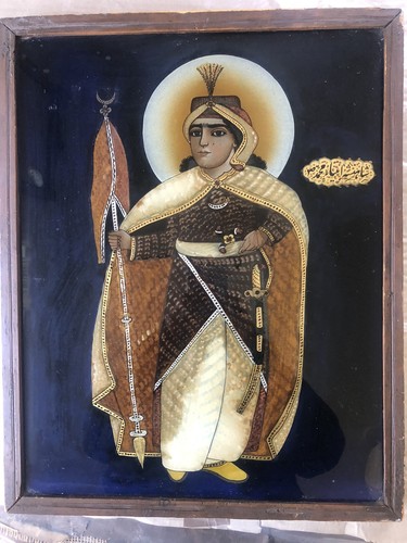 Antique reverse painting - reverse, on