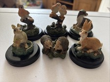 6 Country Artists Mini Ornaments 3”  Owls, Robin, Otter, Hare, Mouse, Hedgehogs