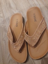 SDS Women's Rose Gold-toned Flip-flops UK Size 5 EUR 38