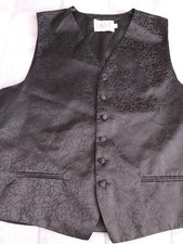 Mens Black Gothic/Steampunk Swirl Design Waistcoat Size 2xl (P2p Is 23 Inch) 