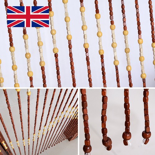 Wooden beaded bamboo door - wooden,