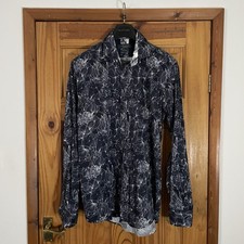 Guide London Premium Pure Cotton Long Sleeve Patterned Shirt Navy Size XL BNWOT