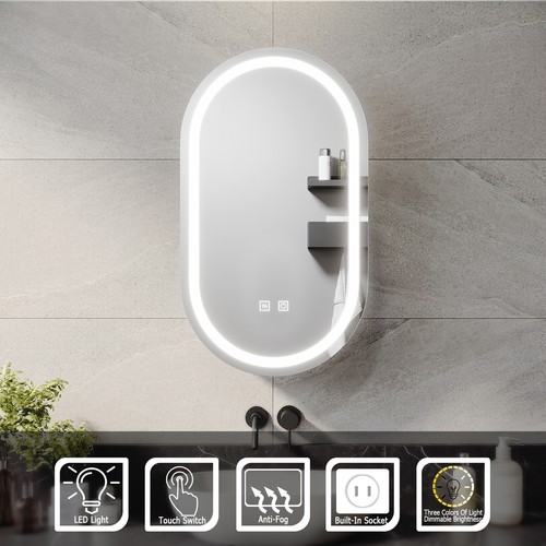 Oval led bathroom mirror - oval,