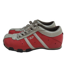 Diesel Evelyn Trainers Red Grey Leather Lace-up Uk Women's Size 5 M116