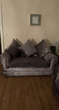 crushed velvet silver sofa 3