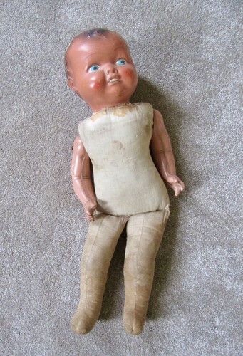 Antique coloured doll - antique,