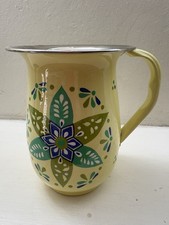 Painted enamelware jug - painted,