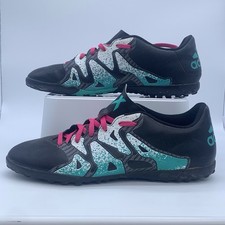 Adidas X 15.4 Astro Turf Football Boots sz 8 TF S7817 TF Black /Green/White Mens