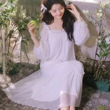 Sweet Lace Vintage Nightgown – Long Peignoir Princess Sleepwear for Women