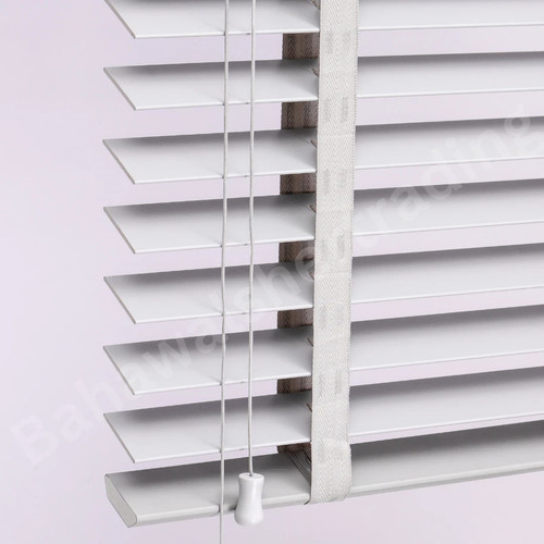 White faux wood venetian - faux,