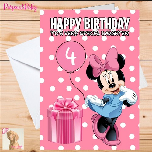 Personalised minnie mouse card - personalised,