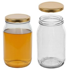 Glass Jars 900ml with Lid Set PICKLE CHUTNEY HONEY STORAGE DIY Preserving Jam