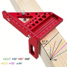 Woodworking Square Protractor, Woodworking Square With Dowel Pins,Aluminum Alloy