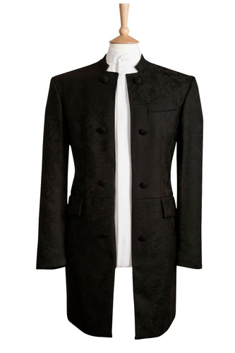 Black nehru jacket - nehru, brocade