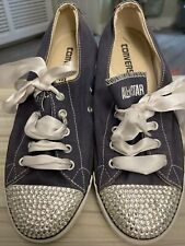 Vintage Navy All Star Converse With Diamantes (size 5)