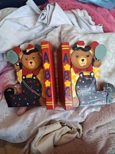 Vintage wooden teddy bear - vintage,
