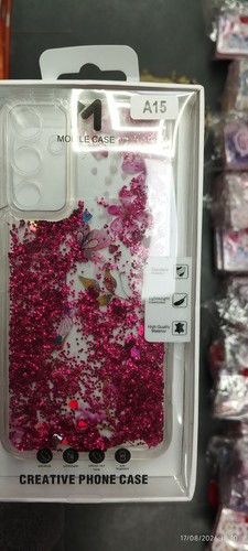 Pink glitter liquid phone - liquid,