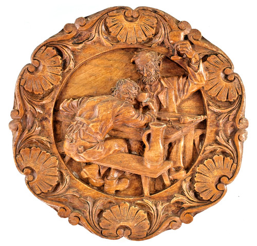 Antique carved wood - wood, drinking