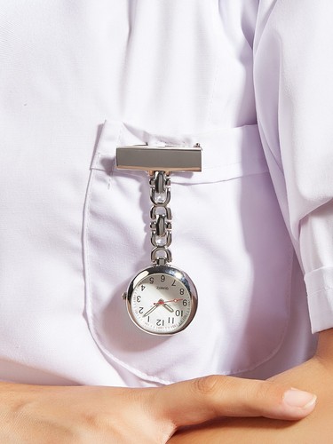 Stainless steel nurse watch - stainless,