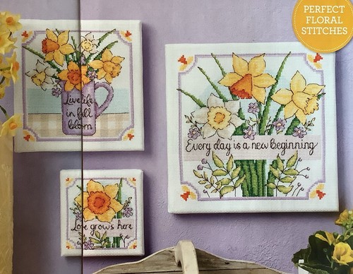 Cross stitch chart - stitch, daffodil