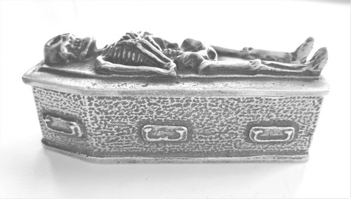 Skeleton coffin pewter - skeleton,