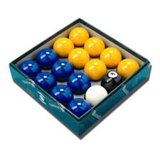 Aramith Blue and Yellow Pool Balls 2 Inch Set - UK Genuine Ball Set - SALE PRICE