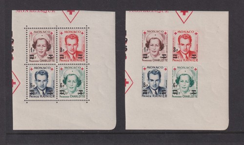 Monaco 1951 red - cross, ovpts