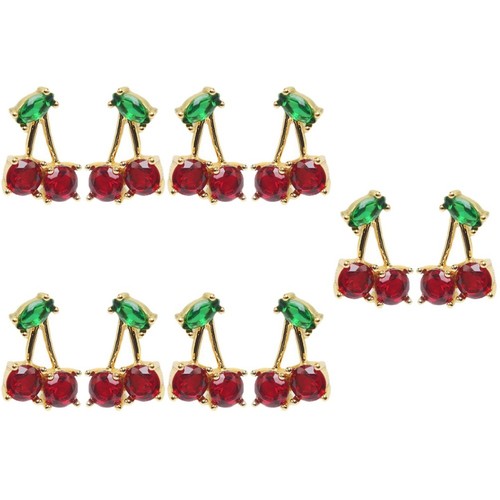 Red cherry earrings for women - earrings,