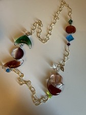 Beautiful Long Antica Murrina Venezia Glass Necklace