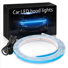 Car Flexible LED Daytime Running Light Strip Dynamic LED Hood Light Waterproof
