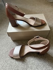 Clarks Ladies Jocelynne Cam Leather Open Sandals, Metallic, UK 7 D Brand New 