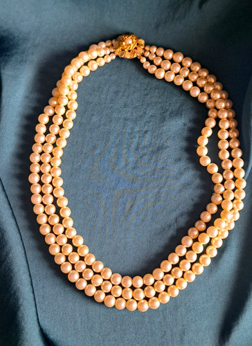 Cream round pearl beaded - pearl,