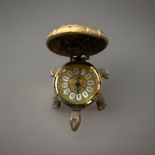 Gruber brass turtle clock - gruber, west