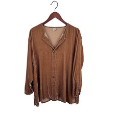 Dosa Silk-Blend Velvet Tunic Size 3 Copper Long Sleeves