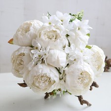 13 Heads Silk Peony Artificial Flowers Wedding Bouquet Home Party Outdoor Decor