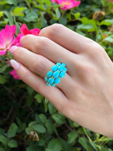 14k yellow gold turquoise - gold,