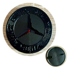 MERCEDES-BENZ GLOSS BLACK WREATH BONNET BADGE EMBLEM 57mm A B C CLA E S CLASS