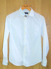 Aquascutum White Long Sleeve Shirt With Nova Detail - 42 Collar Small 