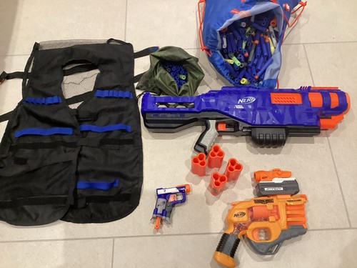 Nerf guns and bullets used - nerf,