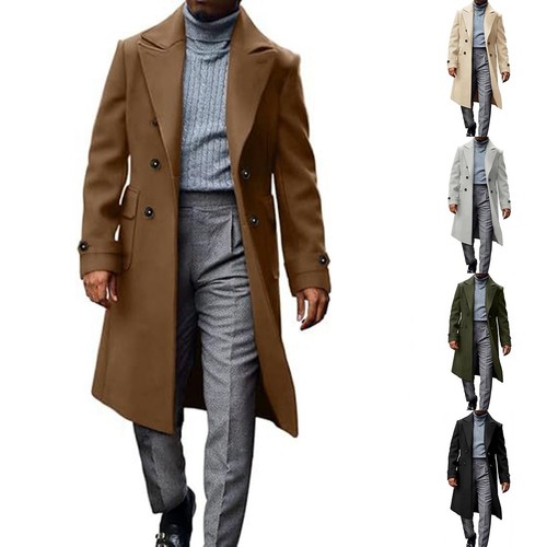 Men woolen coat double - woolen,