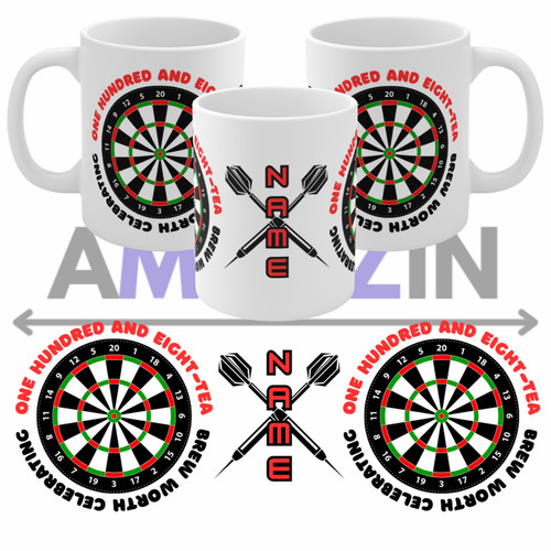 Personalised darts mug - 180, tea