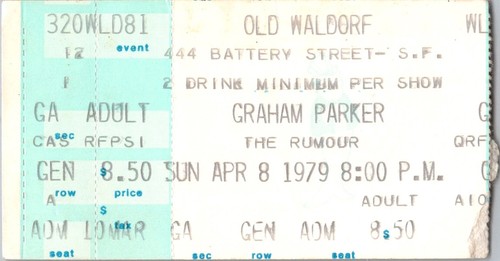 Graham parker concert - graham, ticket